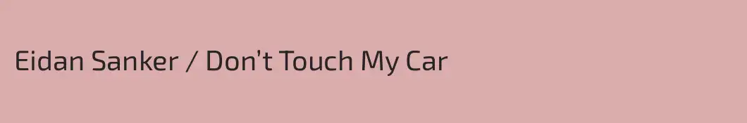 Eidan Sanker / Don’t Touch My Car